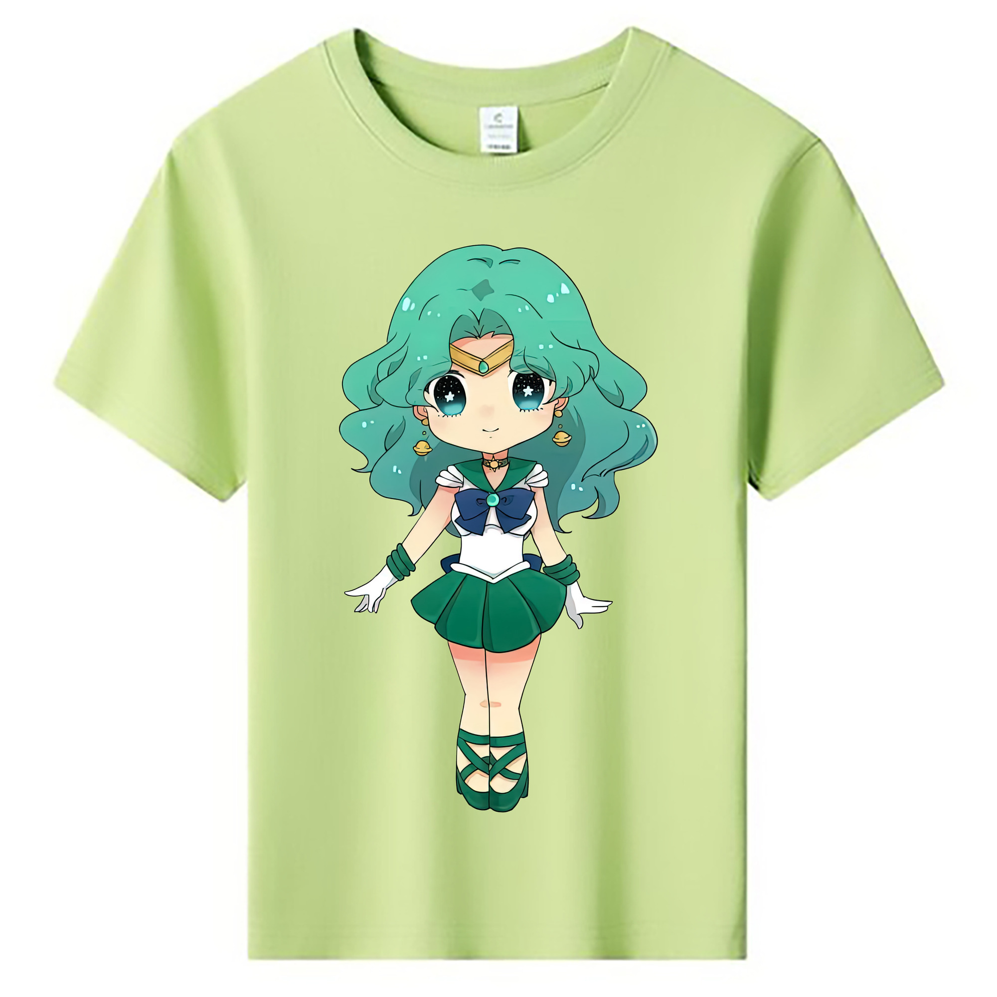 （画像用） 美少女戦士セーラームーン 海王 みちる（かいおう みちる） Sailor Moon Kaiou Michiru 綿100％キッズTシャツ（フロントプリント）